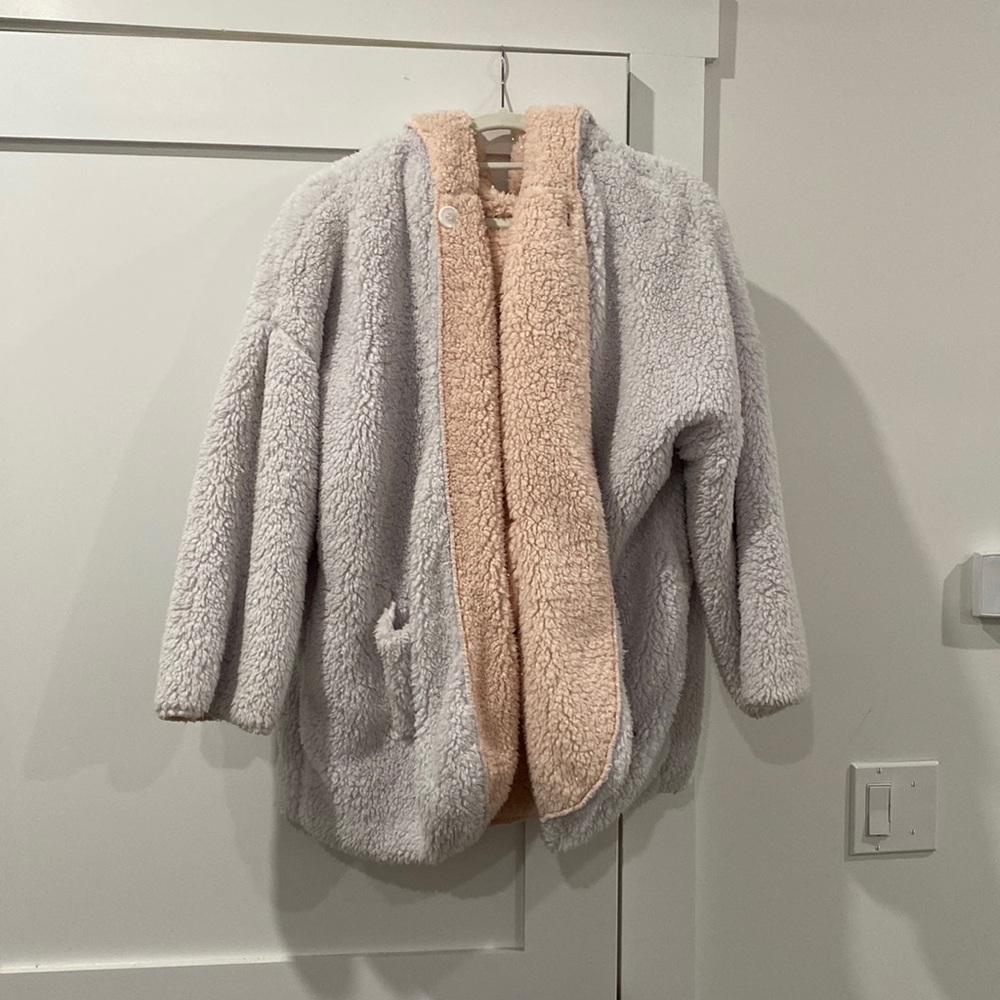 Reversible Pink and Purple Fuzzy Jacket